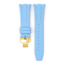(Light Blue) For Audemars Piguet Royal Oak 15500/15400/26331 Gold Butterfly Clasp Strap 26MM