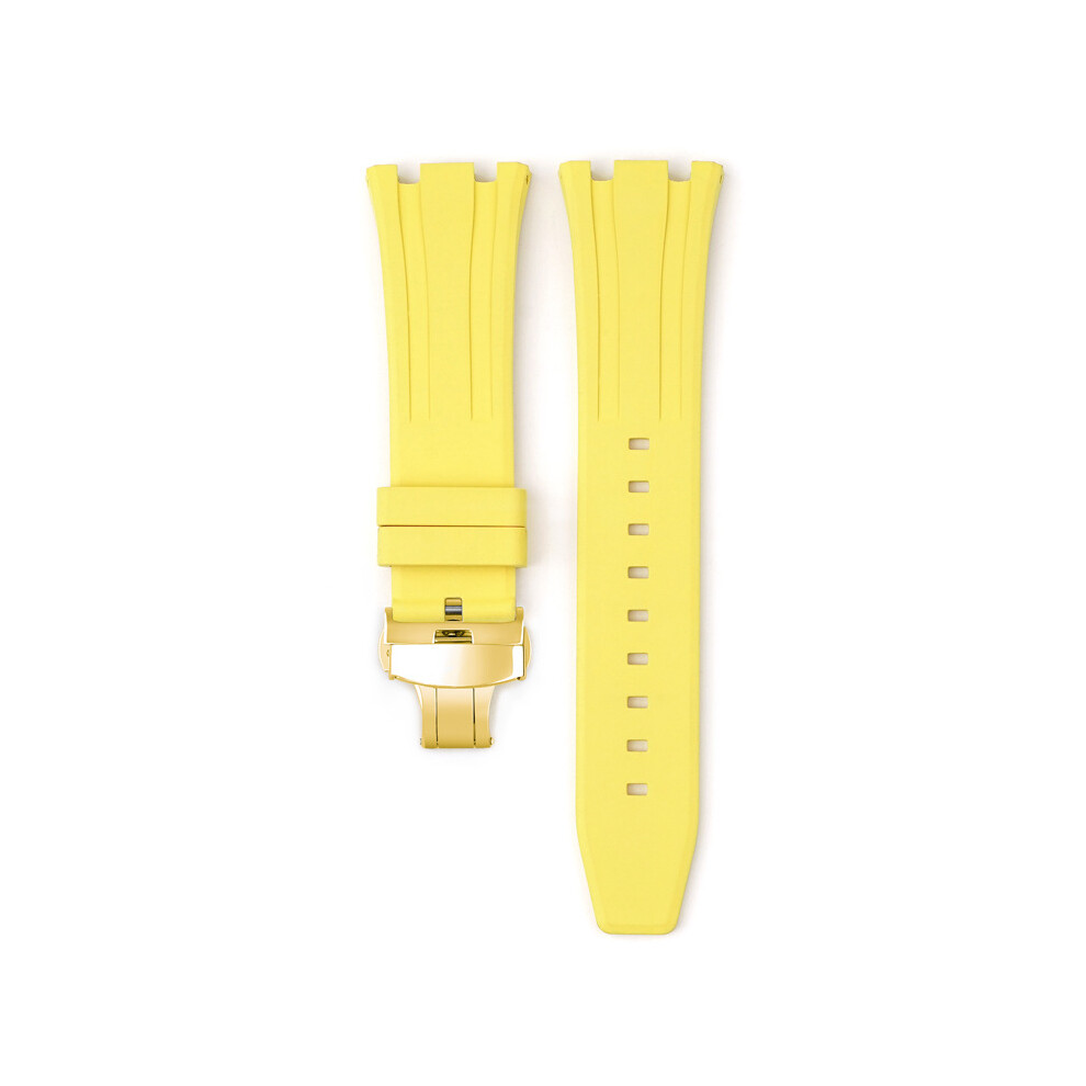 (Yellow) For Audemars Piguet Royal Oak 15500/15400/26331 Gold Butterfly Clasp Strap 26MM