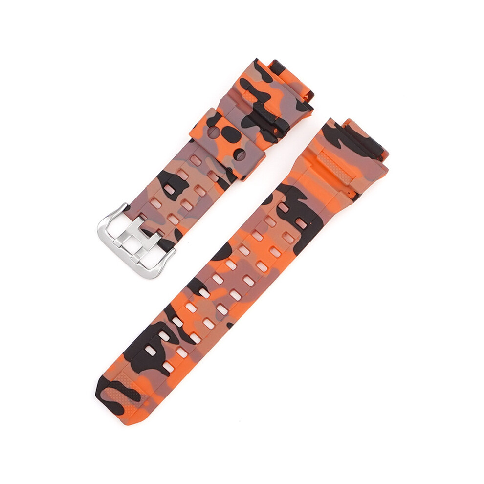 (Orange) For Casio G-Shock GW-9400 GW-9300 Desert Camouflage Strap TPU Watch Band