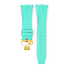 (Teal) For Audemars Piguet Royal Oak 15500/15400/26331 Gold Butterfly Clasp Strap 26MM