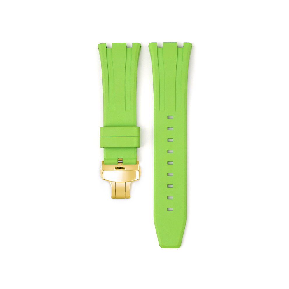 (Light Green) For Audemars Piguet Royal Oak 15500/15400/26331 Gold Butterfly Clasp Strap 26MM