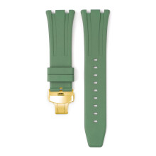 (Military Green) For Audemars Piguet Royal Oak 15500/15400/26331 Gold Butterfly Clasp Strap 26MM