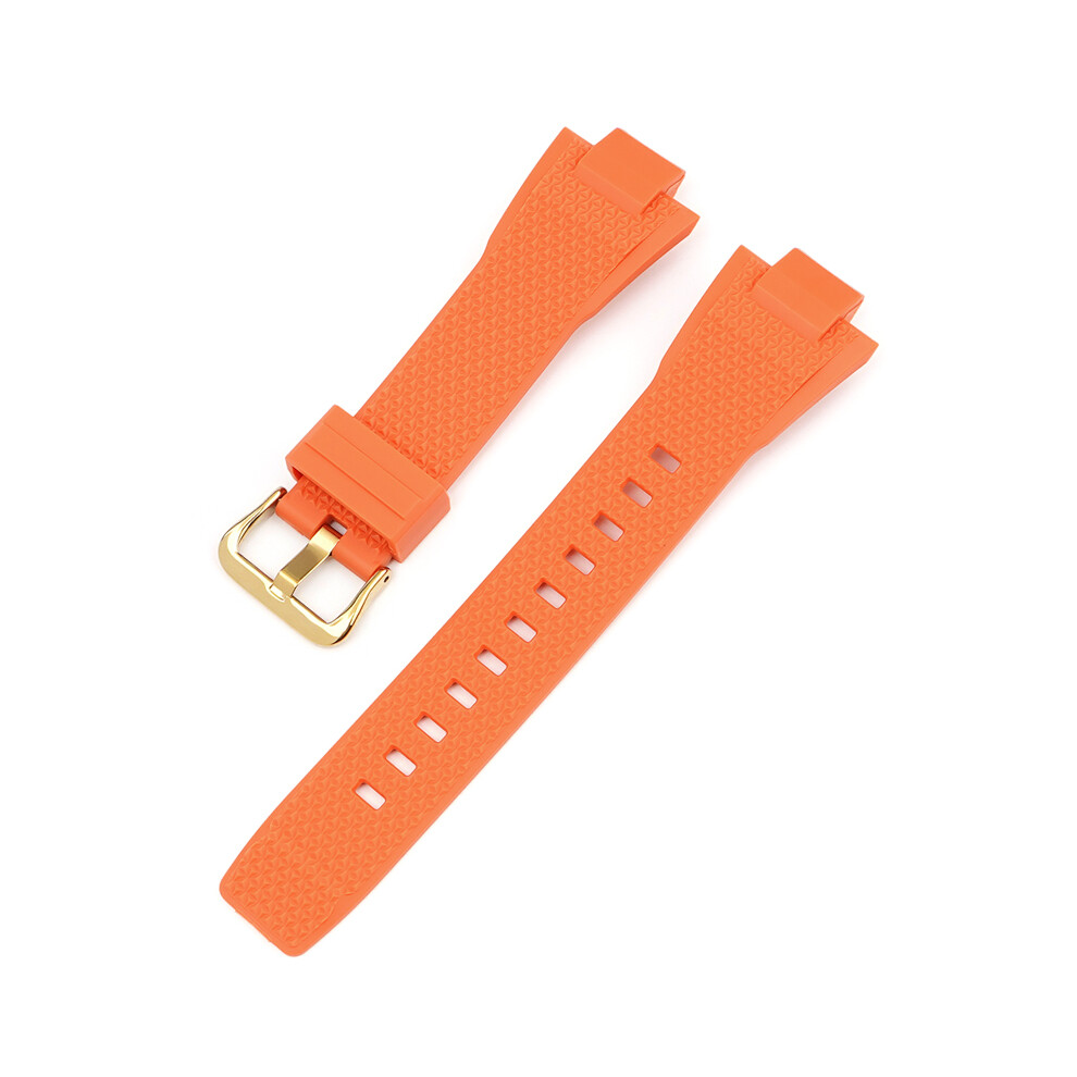 (Orange-Rubber Ring) Replacement Watch Strap For G-Shock GST-B400 Gold Buckle Strap