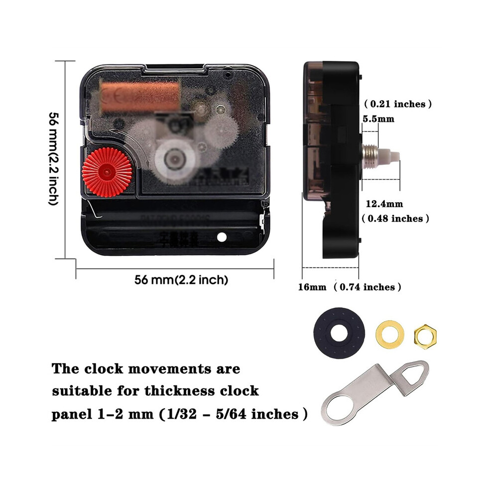 (12.4Mm) Quiet Quartz Wall Clock Movement Mechanism Kit - Diy Repair Parts With Sun Movement 113121737059