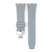 (Grey) For Audemars Piguet Royal Oak 15500/15400 Silver Butterfly Clasp Strap 26MM