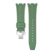 (Military Green) For Audemars Piguet Royal Oak 15500/15400 Silver Butterfly Clasp Strap 26MM
