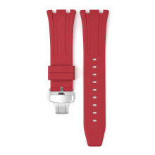 (Red) For Audemars Piguet Royal Oak 15500/15400 Silver Butterfly Clasp Strap 26MM