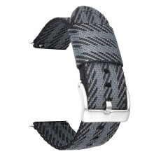 (Black And Grey, 22MM) Nylon Strap For Seiko DW Canvas Woven Strap Watch Band Accessories 18/20/22/24MM