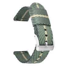 (Green Rice, 24MM) Nylon Strap For Seiko DW Canvas Woven Strap Watch Band Accessories 18/20/22/24MM