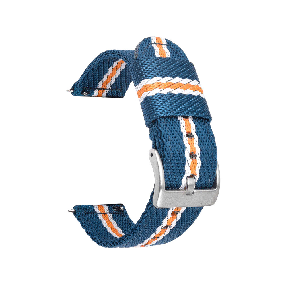 (Blue white yellow, 22mm) For Huawei GT2 Woven Nylon Strap Quick Release Strap 20 22mm