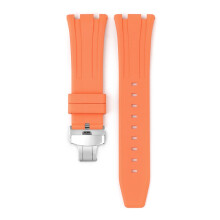 (Orange) For Audemars Piguet Royal Oak 15500/15400 Silver Butterfly Clasp Strap 26MM