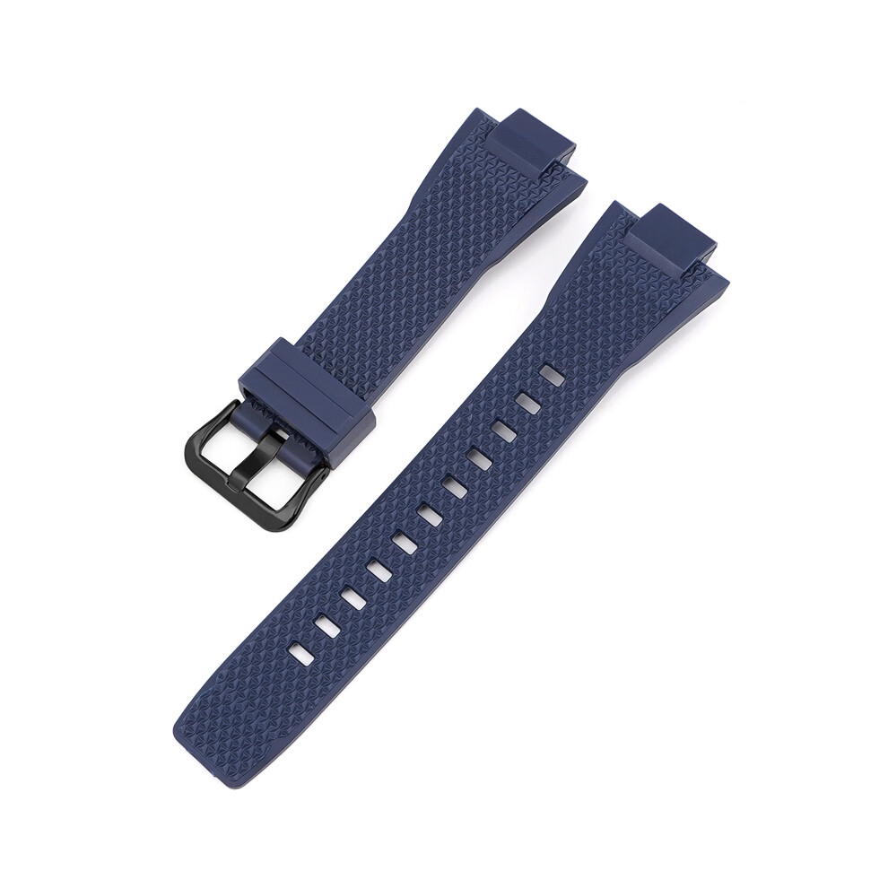(Blue-Rubber Ring) Replacement Watch Strap For G-Shock GST-B400 Black Buckle Strap