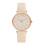 (Off-White) Elegant Ladies Quartz Watch with Casual Leather Strap - Pointer Type 1