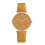 (Yellow) Elegant Ladies Quartz Watch with Casual Leather Strap - Pointer Type 1
