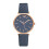 (Blue) Elegant Ladies Quartz Watch with Casual Leather Strap - Pointer Type 1