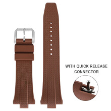 (Brown) FKM Watch Strap Convex Interface 9MM Band Quick Release For Citizen NJ0150 NJ0151