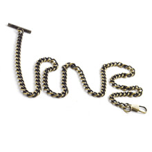 (Bronze) 65CM T-Bar Vintage Pocket Watch Chain for Albert Vest Chain