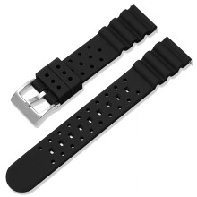 (Black, 22MM) 20/22MM Straps For Omega/Seiko/Huawei Watch Band Universal Silicone Watch Strap