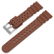 (Brown, 22MM) 20/22MM Straps For Omega/Seiko/Huawei Watch Band Universal Silicone Watch Strap