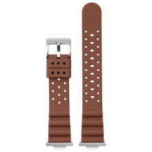 (Brown) For Tissot PRX Super Player Watch 22MM Silicone Strap With 12MM Converter