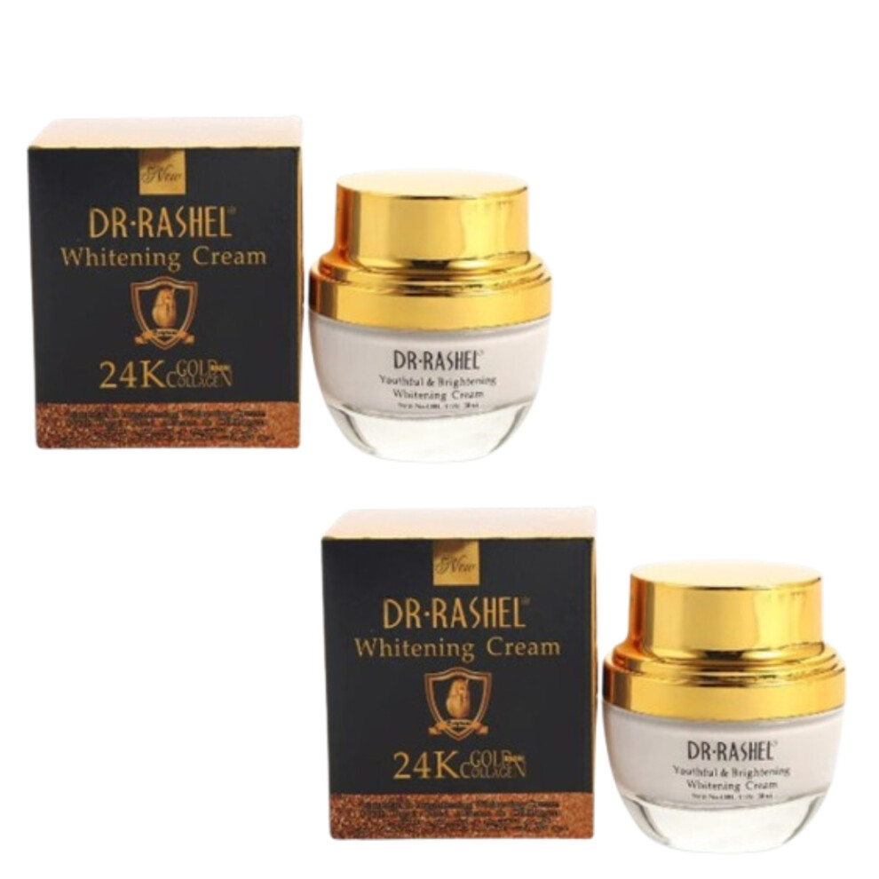 Gold/Cream (Pack Of 2) Dr. Rashel 24K Collagen Youthful Face For Women 50G