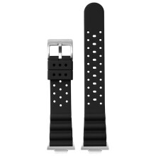 (Black) For Tissot PRX Super Player Watch 22MM Silicone Strap With 12MM Converter