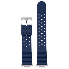 (Blue) For Tissot PRX Super Player Watch 22MM Silicone Strap With 12MM Converter