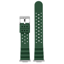 (Green) For Tissot PRX Super Player Watch 22MM Silicone Strap With 12MM Converter