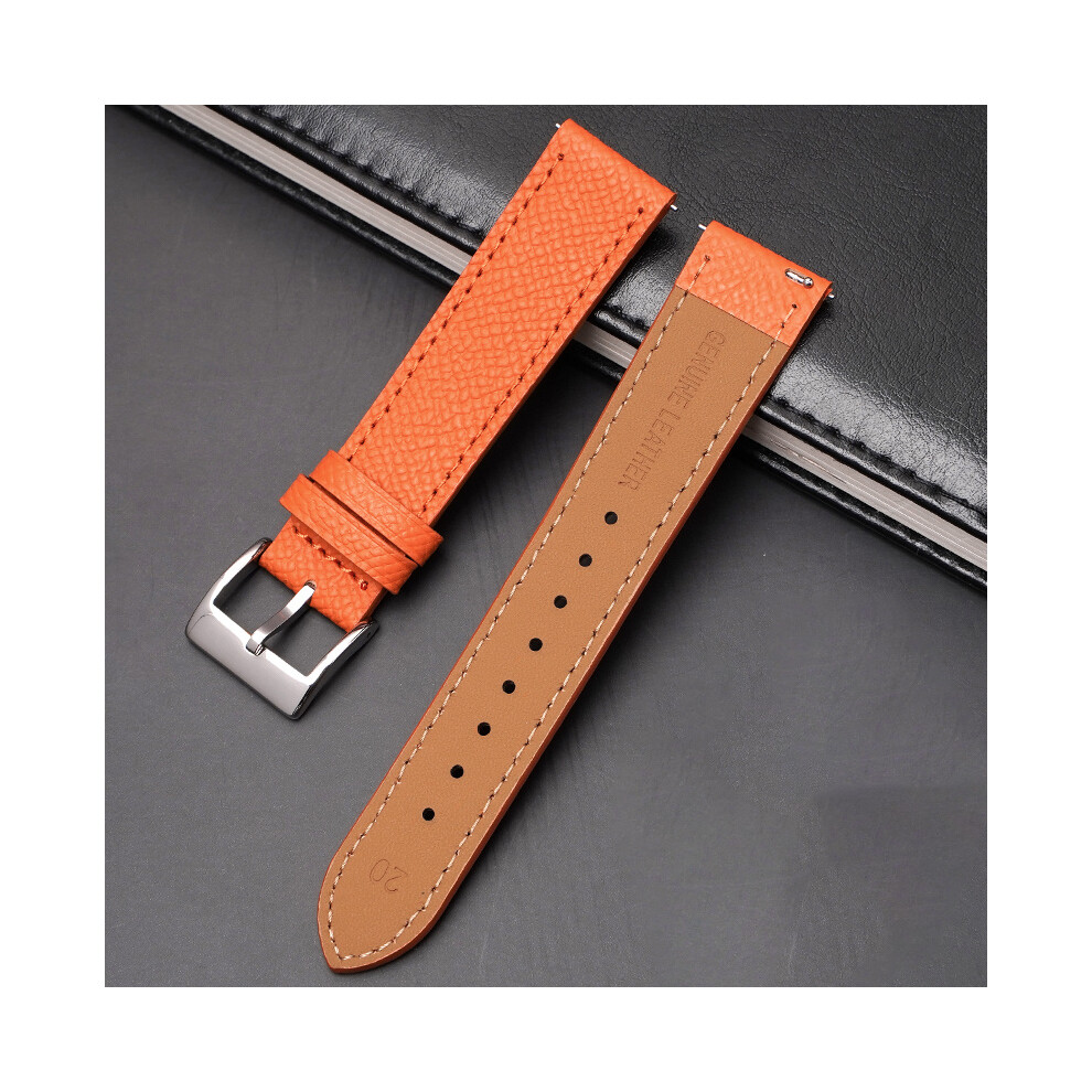 (Orange Line) 20MM Band For Omega x Swatch Bioceramic Moonswatch Leather Watch Strap