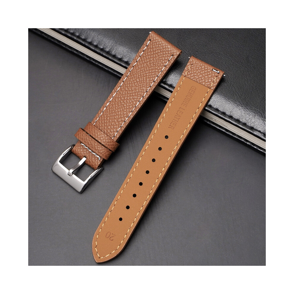 (Light Brown) 20MM Band For Omega x Swatch Bioceramic Moonswatch Leather Watch Strap