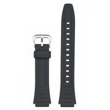 (Silver Buckle) 18MM Watchband For Casio W-800H F-91 W-218H Watch Band Replacement Black Strap