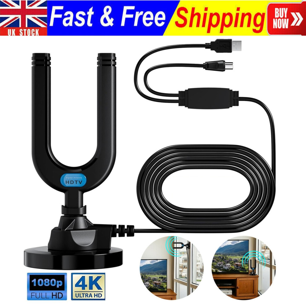 Tv Aerial Indoor Tv Aerial For Smart Tv With Signal Booster High Gain Freeview 77910561