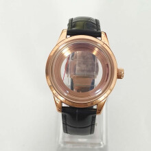 (C) 39MM Mineral Glass Mirror Watch Case w/Strap For NH34/35/36/4R/7S Movement