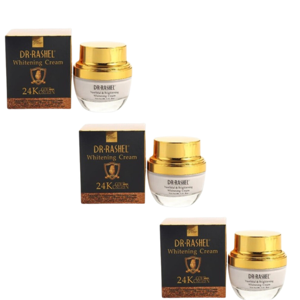 Gold/Cream (Pack Of 3) Dr. Rashel 24K Collagen Youthful Face For Women 50G