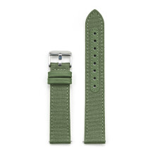 (Green, 22MM) 18MM-24MM Canvas Leather Watch Band Replacement Watch Strap For Women Men