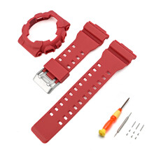(Dark Red) Watch Band Strap Set For Casio GA-100 GA-110 GA-120 GLS-100 GAX-100 GD-100