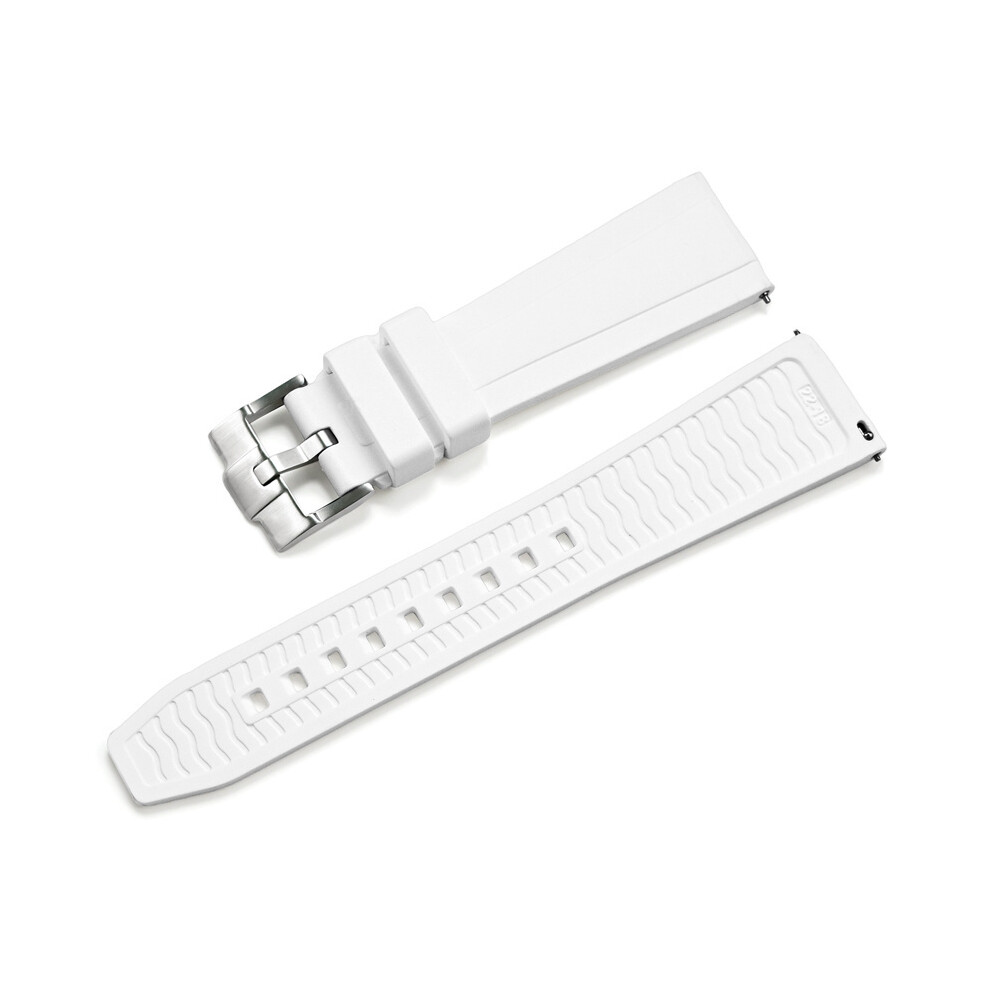 White (White) ?20Mm Liquid Silicone Watch Strap With Quick Release For Omega Seamaster 300