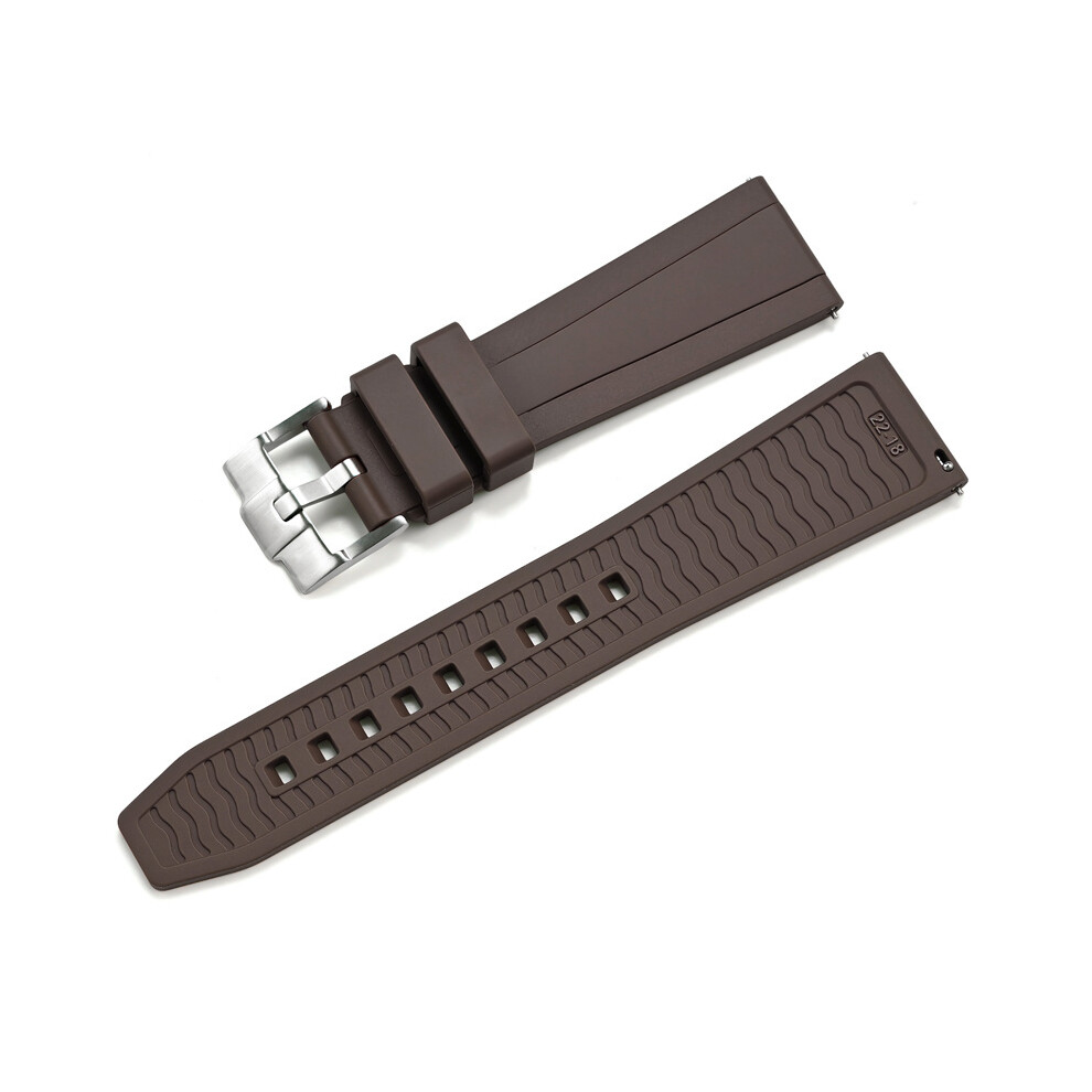 Brown (Brown) ?20Mm Liquid Silicone Watch Strap With Quick Release For Omega Seamaster 300
