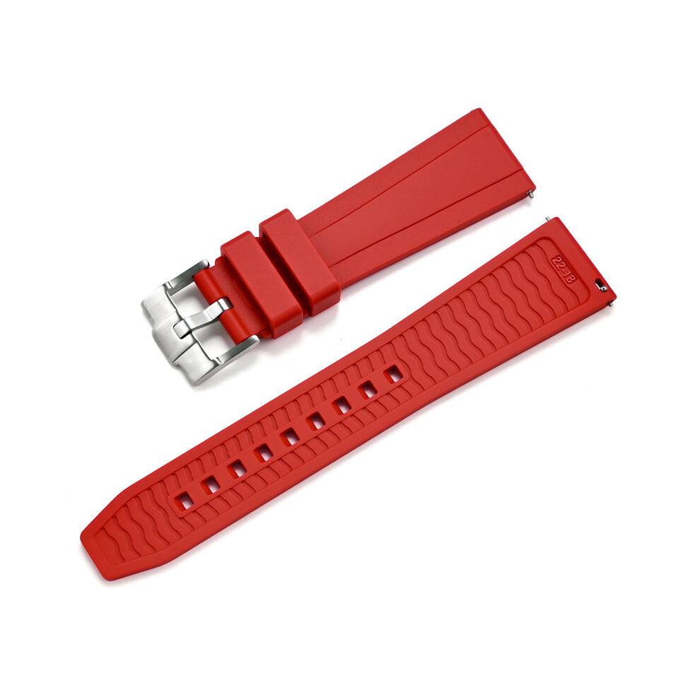 Red (Red) ?20Mm Liquid Silicone Watch Strap With Quick Release For Omega Seamaster 300
