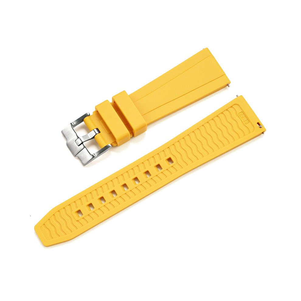 Yellow (Yellow) ?20Mm Liquid Silicone Watch Strap With Quick Release For Omega Seamaster 300