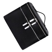 Elegant 2 Compartment Makeup Bag Having Spacious Interior-Black