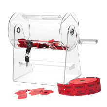 Clear Acrylic Hand Crank Lottery Box Parties Decoration For Fair