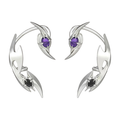 Elegant Gothic Clip On Earrings Lightweight And-silver