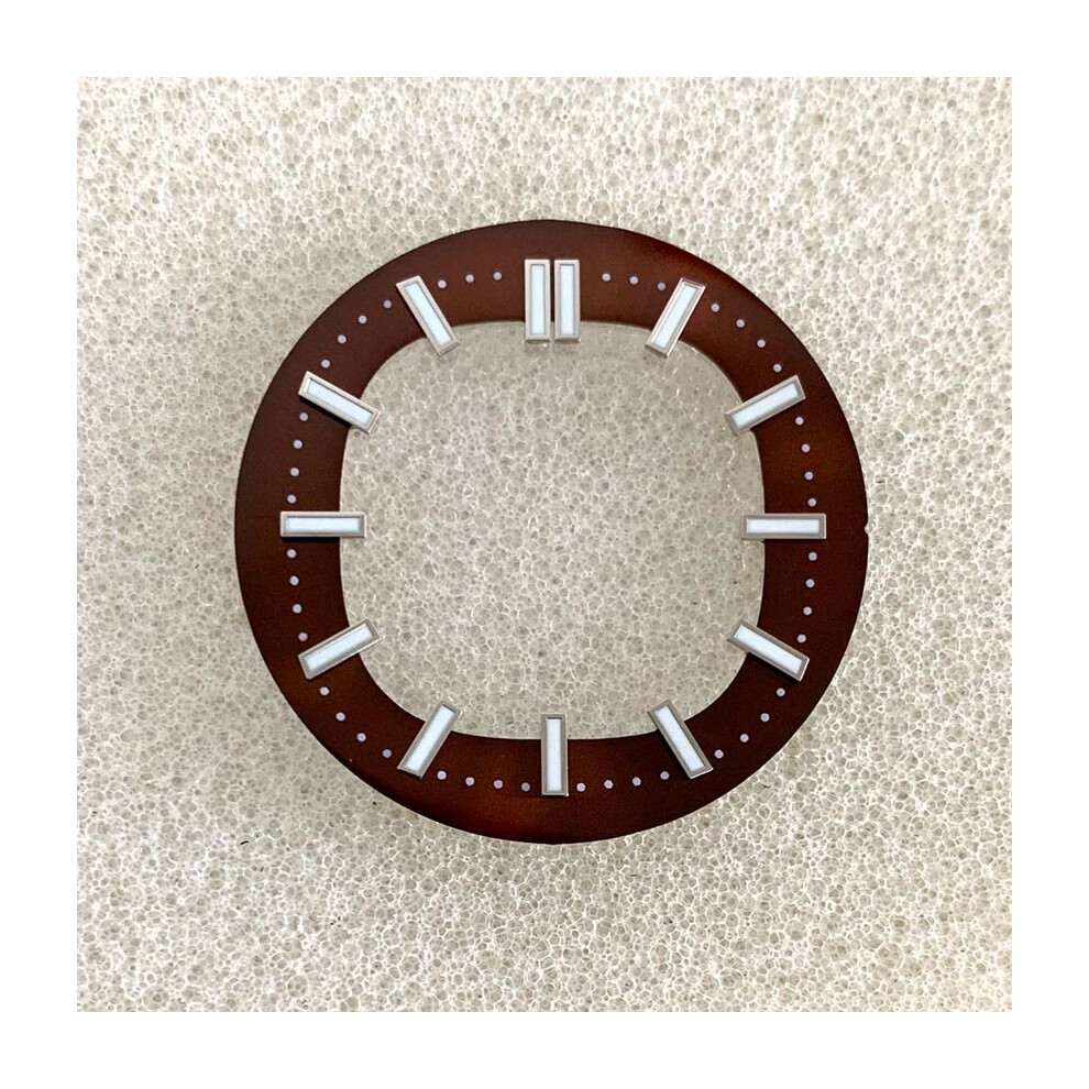(Curry) 30.5Mm Watch Repair Replacement Parts Luminous Dial For Nh35/36 Movement Green 320997391487