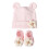 Newborn Knit Hat & Socks Set Soft Polyester Cotton-light pink 1