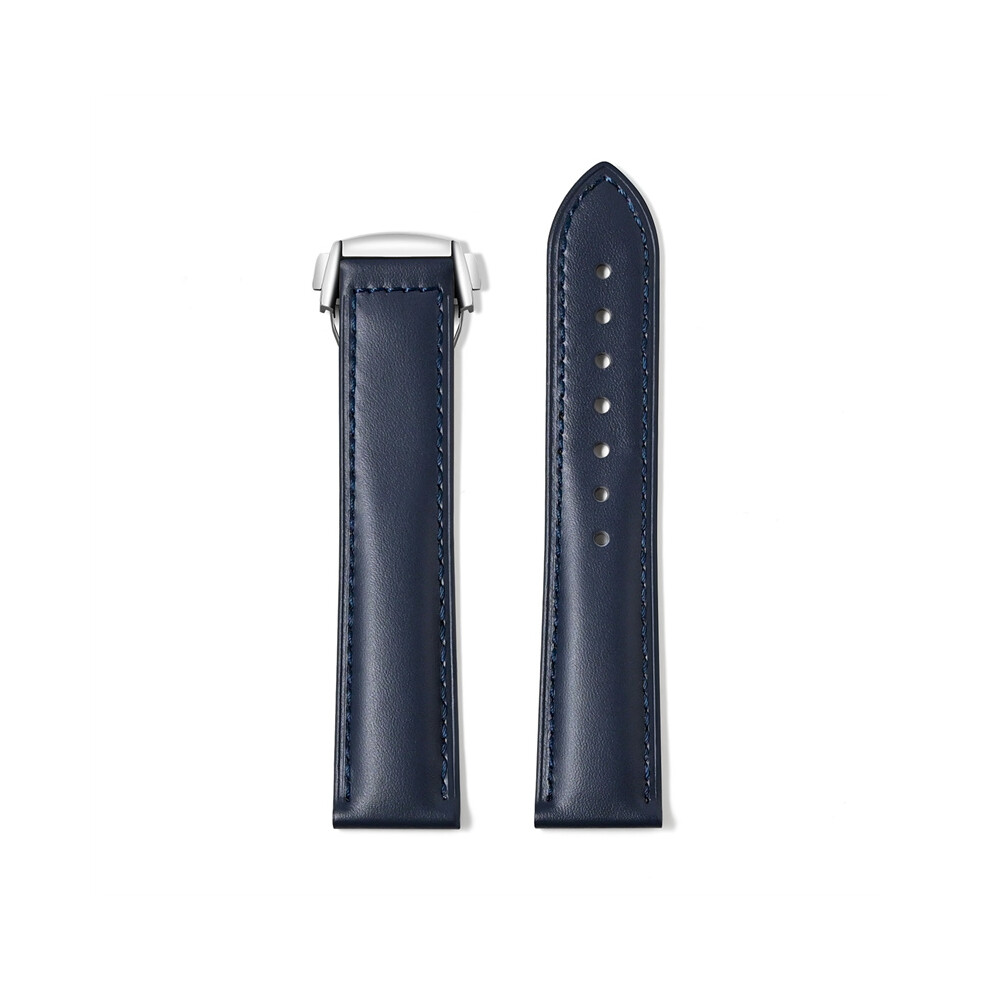 Blue ( 1) For Omega Seamaster 300 Leather Watch Strap 20Mm Watch Band Universal Replace