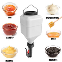 2X Hangende Sausdispenser 5,5L Grote Capaciteit Sausdispenser voor Mosterd, Salade, Ketchup, Mayonaise, A