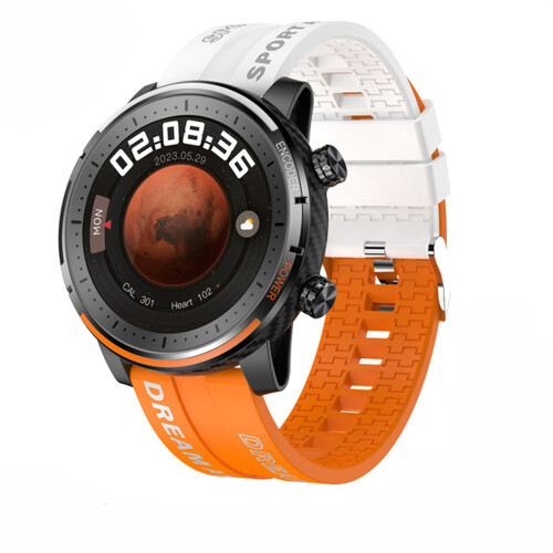 (Orange) New Bluetooth Compatible Waterproof HD Screen Talking Watch for Android and IOS