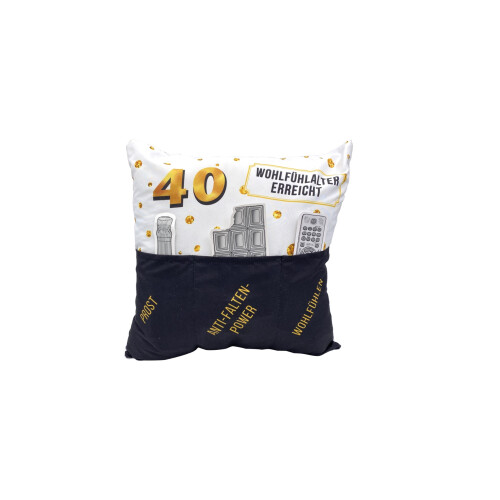 Hergo Sofahelden Sofakissen 43 x 43 cm Runder Geburtstag 40