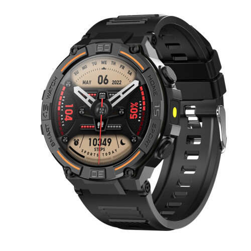 (Black) HW50 Bluetooth-Compatible Waterproof HD Screen Talking Watch For Android IOS NEW